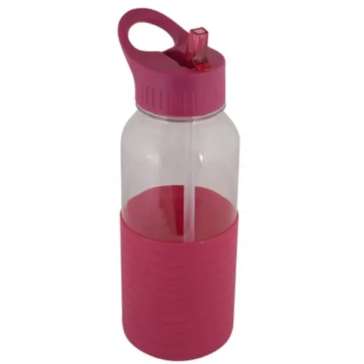 Silicone Wave Bottle Dark Pink Top